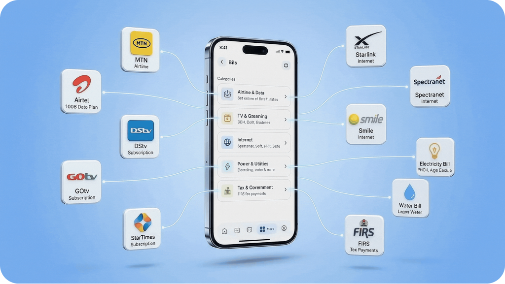 Xpend bills categories with connected service providers